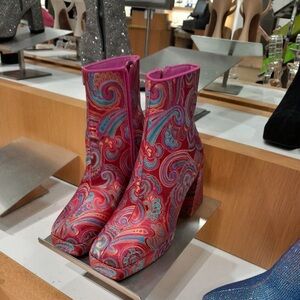 GB Colorful Paisley Ankle Boots